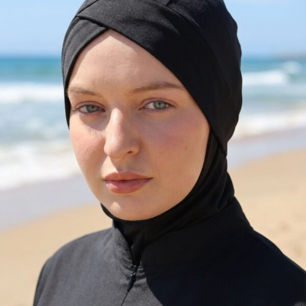 Deniz Bonesi Siyah Likra Kumaş Boyun Kapalı Esnek Rahat Kullanım