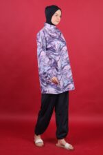 Degrade Desen Tesettür Mayo Lacivert Suya Dayanıklı Hızlı Kuruyan Takım - Görsel 4