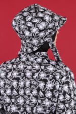 Siyah Soyut Desenli Tesettür Mayo Şapkası - Görsel 3