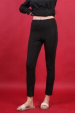 Beli Kordon Detaylı Siyah Tam Kapalı Tesettür Mayo Hakim Yaka 3’lü Su İtici Kumaş - Görsel 6