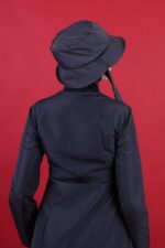 Lacivert Tesettür Mayo Şapkası – Düz Paraşüt Uyumlu Bone - Görsel 2