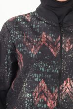 Kuzey Işıkları Desen Crop Tesettür Mayo Siyah Beli Ayarlanabilir 3’lü Su İtici Hızlı Kuruyan - Görsel 3