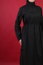 Ayarlanabilir Stoperli Tam Kapalı Tesettür Mayo Siyah 3 Parça Tam Boy - Görsel 6